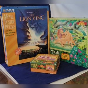 Disney BUNDLE of 3 Vintage Lion King Puzzles Kids/Holiday/All Ages 